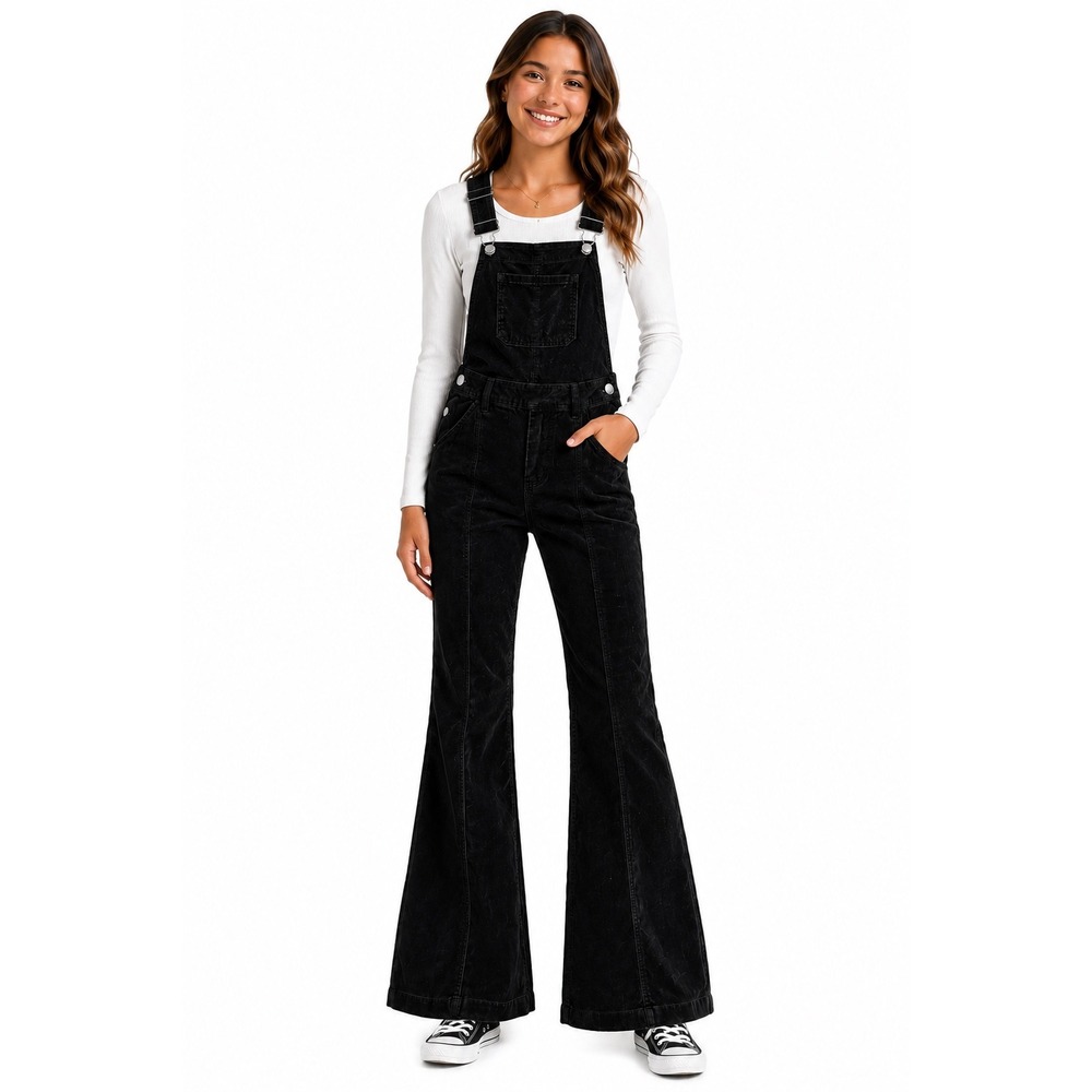 Pilcro and the Letterpress Black Corduroy Flare Overalls Size 27 Anthropologie